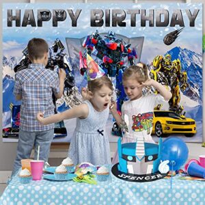 Cartoon Happy Birthday Party Backdrop, Kids Party Supplies Banner Photo Background for Boys Birthday Decoration 5 x 3FT