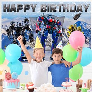 Cartoon Happy Birthday Party Backdrop, Kids Party Supplies Banner Photo Background for Boys Birthday Decoration 5 x 3FT