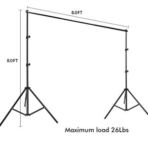 HYJ-INC Photo Video Studio Photography Backdrop Stand, 8 x 8 ft Adjustable Photo Background Holder, Back Drop Banner Stand Support System Kit with Carry Bag