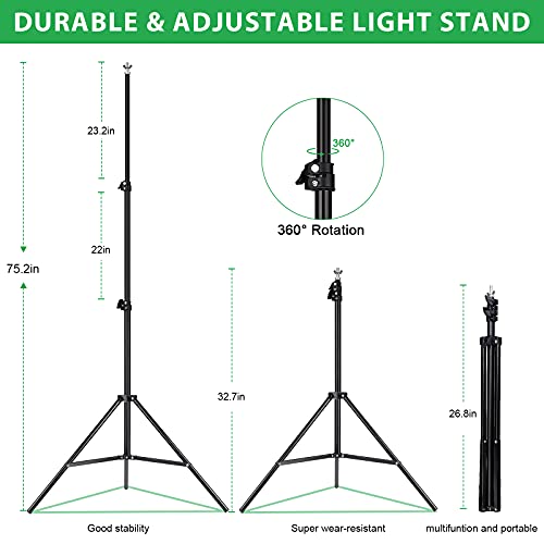 Hpusn Adjustable Backdrop Stand Kit 10ft: Photo Video Studio for Wedding Party Stage Decoration, Background Support System Kit for Photography Studio with Clamp, Sand Bag, Carry Bag