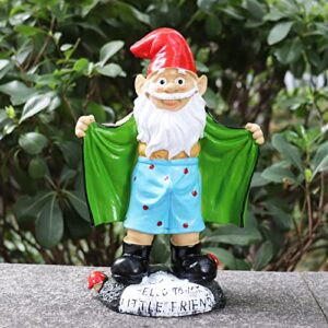 tirifer 5.9inch/15cm funny garden gnome statue, creative resin dwarf garden statue decoration, outdoor sculpture garden figurine art garden decoration for lawn yard balcony porch patio ornament decor