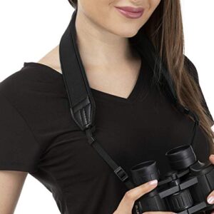 BlueCabi Neoprene Neck Shoulder Strap for Cameras and Binoculars - Comfortable Adjustable Fit for Men and Women with Anti Slip Material - Lightweight Design for Binocular Telescopes, and Rangefinders