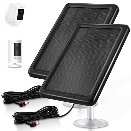 Ring Solar Panels Charger for Ring Stick Up Cam 2nd / 3rd Gen and Ring Spotlight Cam Battery, 5v 4.5w Fast Charging, Weatherproof Outdoor, Keeps Your Camera Continue Charging (Black 2pack)