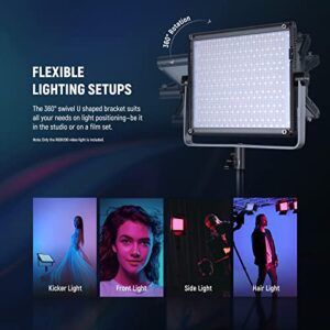 NEEWER RGB1200 60W RGB LED Video Light with APP & 2.4G Control, 22000 Lux@0.5m/1% Precise Min Dimming/360° RGB/ CRI 97+/TLCI 98+/2500K-8500K/18 Light Scenes for Studio Lighting Photography Videography