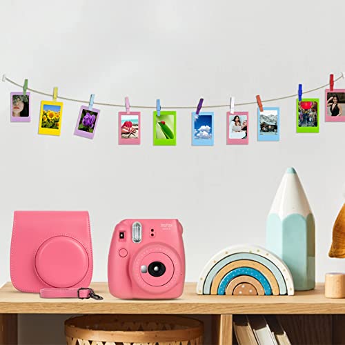 FujiFilm Instax Mini 9 Instant Camera + Fujifilm Instax Mini Film (60 Sheets) Bundle with Deals Number One Accessories Including Carrying Case, Selfie Lens, Photo Album (Flamingo Pink)