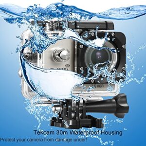 TEKCAM Action Camera Waterproof Case Underwater Protective Housing Case Compatible with AKASO EK7000/REMALI CaptureCam/Apexcam/Vemont/HLS/Jadfezy/AWOLFANG GA300 Action Camera