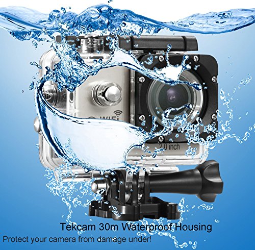 TEKCAM Action Camera Waterproof Case Underwater Protective Housing Case Compatible with AKASO EK7000/REMALI CaptureCam/Apexcam/Vemont/HLS/Jadfezy/AWOLFANG GA300 Action Camera