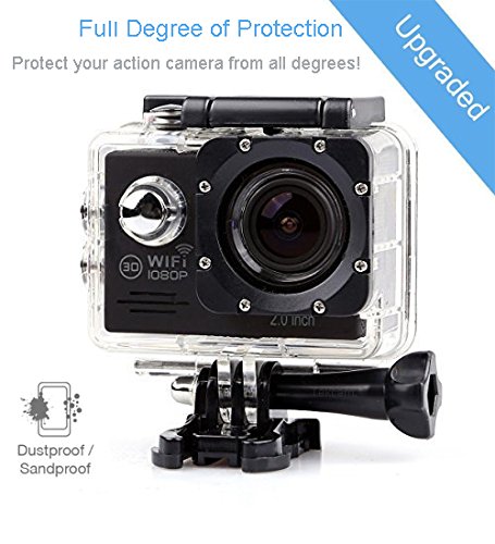 TEKCAM Action Camera Waterproof Case Underwater Protective Housing Case Compatible with AKASO EK7000/REMALI CaptureCam/Apexcam/Vemont/HLS/Jadfezy/AWOLFANG GA300 Action Camera