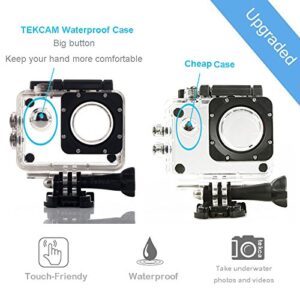 TEKCAM Action Camera Waterproof Case Underwater Protective Housing Case Compatible with AKASO EK7000/REMALI CaptureCam/Apexcam/Vemont/HLS/Jadfezy/AWOLFANG GA300 Action Camera