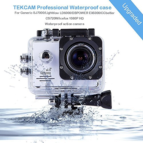 TEKCAM Action Camera Waterproof Case Underwater Protective Housing Case Compatible with AKASO EK7000/REMALI CaptureCam/Apexcam/Vemont/HLS/Jadfezy/AWOLFANG GA300 Action Camera