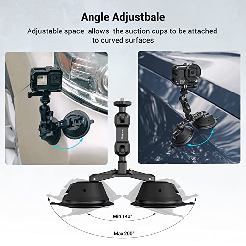 SmallRig Camera Suction Cup Mount, Mount for GoPro, on Car Window, Windshield, for Sony DSLR, Lightweight Camera, Vehicle Shooting,Vlogging, Mobile Phone, Action Camera with Action Camera Mount - 3566