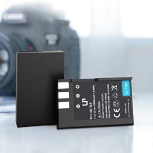 EN-EL9 EN EL9a Battery, LP Rechargeable Li-Ion Battery, Compatible with Nikon D40, D40X, D60, D3000, D5000 Cameras, Nikon MH-23 Charger