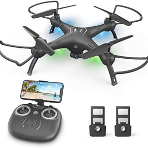 Drones with Camera for Adults /Kids /Beginners - 1080P HD Drones for Adults, 120° Wide-Angle Kids Drone, Safe Design & Easy to Control with Remote/APP/Voice, 18 Mins Flight Time, Ideal Girls/ Boys Gift