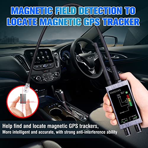 VAOECMS Hidden Camera Detector, Anti Spy Bug Detector, GPS Tracker Detector, RF Signal Scanner, Portable Hidden Devices Detector for Wireless Listening Device Spy Camera Finder