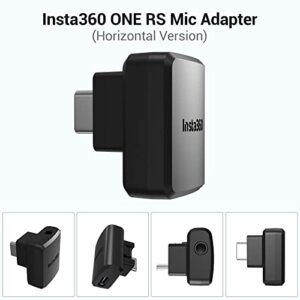 CYNOVA ONE RS Dual Mic Adapter, Insta360 ONE RS Mic Adapter Support Capture Audio 3.5mm Mic USB-C Port Action Camera Horizontal Version for Insta360 RS Accessories