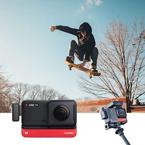 CYNOVA ONE RS Dual Mic Adapter, Insta360 ONE RS Mic Adapter Support Capture Audio 3.5mm Mic USB-C Port Action Camera Horizontal Version for Insta360 RS Accessories