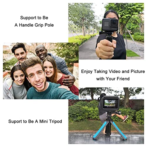 Taisioner Mini Pocket Selfie Stick Shorty Tripod Handle Grip Pole Three in One for GoPro AKASO Insta360 DJI Osmo Action Camera and Smart Phone Kid Adult Available Accessories