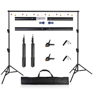 heavy duty backdrop stand, ifkdnr photo backdrop stand, 6.5ftx10ft adjustable background stand for birthday parties, photo studio, graduation party, wedding