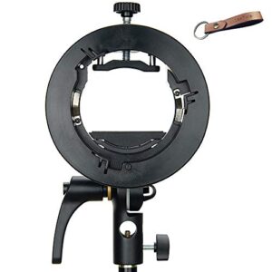 godox s2 s-type bracket bowens mount compatible with godox v1 ad200pro ad400pro ad200 v860ii tt685 tt600 tt350, large adjustment handle, integrated umbrella mount and more compact