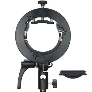 Godox S2 S-Type Bracket Bowens Mount Compatible with Godox V1 AD200Pro AD400Pro AD200 V860II TT685 TT600 TT350, Large Adjustment Handle, Integrated Umbrella Mount and More Compact