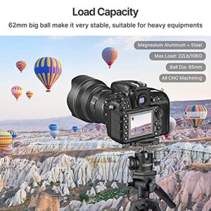 ULANZI Tripod Ball Heads for 1/4" Tripod, U-80L Camera BallHead Metal Mini Ball Head 360 Degree Rotating Panoramic Arca Quick Release Plate & Cold Shoe, for DSLR Camera Camcorder Tripod Monopod Slider