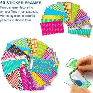 Fujifilm Instax Mini Instant Film (3 Pack, 60 Sheets) 5 Plastic Desk Frames, 60 Sticker Frames, 10 Hanging Creative Frames, 1 Pack Corner Stickers.