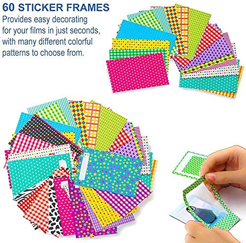 Fujifilm Instax Mini Instant Film (3 Pack, 60 Sheets) 5 Plastic Desk Frames, 60 Sticker Frames, 10 Hanging Creative Frames, 1 Pack Corner Stickers.