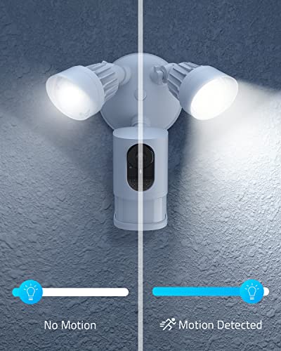 eufy security Floodlight Camera E with Built-in AI, 2K Resolution, 2-Way Audio, No Monthly Fees, 2000-Lumen Brightness, Weatherproof, Existing Outdoor Wiring and Weatherproof Junction Box Required