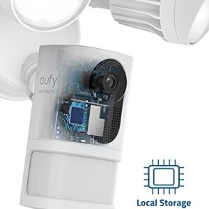 eufy security Floodlight Camera E with Built-in AI, 2K Resolution, 2-Way Audio, No Monthly Fees, 2000-Lumen Brightness, Weatherproof, Existing Outdoor Wiring and Weatherproof Junction Box Required