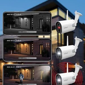 ieGeek Security Cameras Wireless Outdoor, 2K Outdoor Security Cameras with Spotlight & Siren, Wireless Surveillance Cameras for Home Security, 3MP Color Night Vision/2-Way Talk/IP65/PIR/Cloud/SD