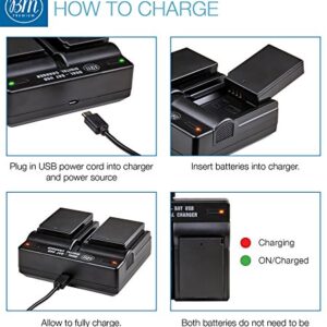 BM Premium Pack of 2 LP-E10 Batteries and USB Dual Battery Charger Kit for Canon EOS Rebel T3, T5, T6, T7, Kiss X50, Kiss X70, EOS 1100D, EOS 1200D, EOS 1300D, EOS 2000D Digital Cameras