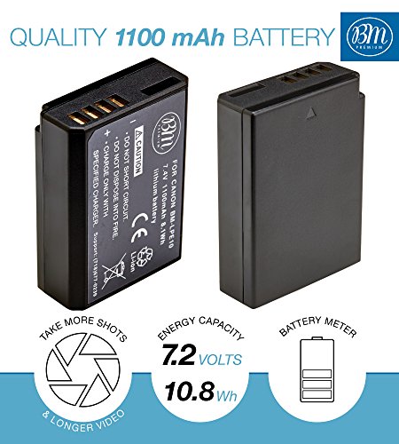 BM Premium Pack of 2 LP-E10 Batteries and USB Dual Battery Charger Kit for Canon EOS Rebel T3, T5, T6, T7, Kiss X50, Kiss X70, EOS 1100D, EOS 1200D, EOS 1300D, EOS 2000D Digital Cameras