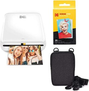 kodak step wireless mobile photo mini color printer (white) go bundle