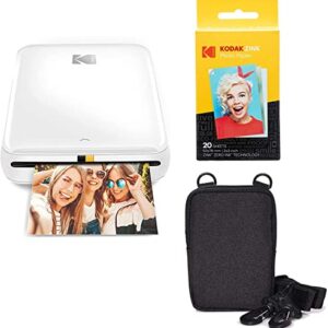 KODAK Step Wireless Mobile Photo Mini Color Printer (White) Go Bundle