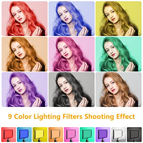 3 Packs 70 LED Video Light with Adjustable Tripod Stand/Color Filters, Obeamiu 5600K USB Studio Lighting Kit for Tablet/Low Angle Shooting, Collection Portrait YouTube Photography