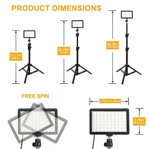 3 Packs 70 LED Video Light with Adjustable Tripod Stand/Color Filters, Obeamiu 5600K USB Studio Lighting Kit for Tablet/Low Angle Shooting, Collection Portrait YouTube Photography