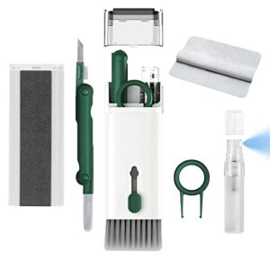 7 in 1 electronic cleaner kit – keyboard cleaner, keyboard cleaning kit, laptop cleaner with brush, electronic cleaner for airpods pro/laptop/phone/computer/screen(give away a flannel cloth)dark green
