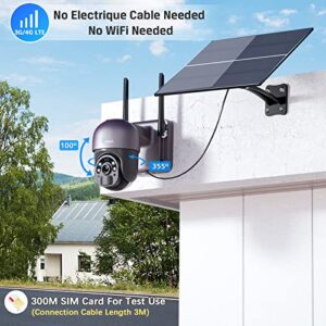 Xega 4G LTE Cellular Security Camera with 20W Solar Panel 20000mAh Built-in Battery - [24/7 Record] Solar No WiFi Security Camera Wireless Outdoor, 2K HD Color Night Vision, PIR Motion Detection,IP66