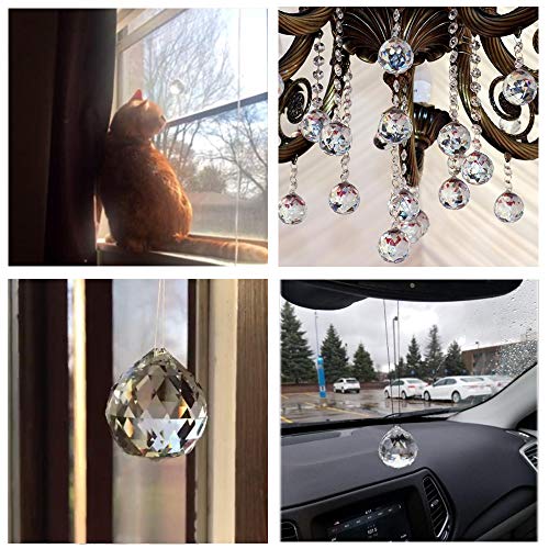 Suncatcher Crystals Ball Prism Window Rainbow Maker with Chain for Easy Hanging 40mm 2 Pack