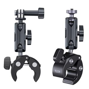 telesin handlebar clamp mount with flexible 360 ball head bike bicycle motorcycle boat vehicle tree tube extension mounting attachment for gopro insta360 dji action led light vlog video accessories