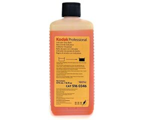 kodak indicator stop bath for black and white films and papers, 1-pint bottle to make 8-gallons.
