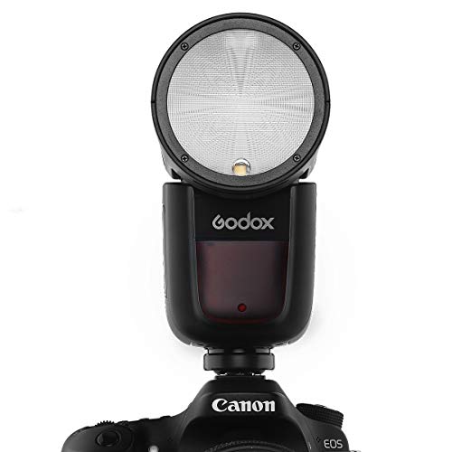 Godox V1-S Camera Flash Godox Flash Speedlite Off Camera Flash Round Head Flash for Sony DSLR Camera 1/8000 HSS, 480 Full Power Shots, 1.5 sec. Recycle Time,Rechargeable 2600mAh Li-ion Battery