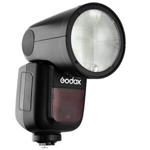 Godox V1-S Camera Flash Godox Flash Speedlite Off Camera Flash Round Head Flash for Sony DSLR Camera 1/8000 HSS, 480 Full Power Shots, 1.5 sec. Recycle Time,Rechargeable 2600mAh Li-ion Battery