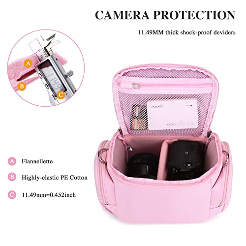G-raphy Camera Case Bag DSLR SLR Bag by G-raphy for Canon, Nikon, Sony,Panasonic, Olympus and etc (Pink)