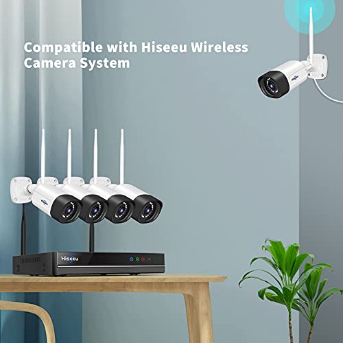 Hiseeu 2K Security Camera Wireless Outdoor, 2-Way Audio, 3MP Surveillance Cameras, IP66 Waterproof, 2.4Ghz Only, Motion Detection, IR Night, SD Storage, Compatible WiFi System, Work with Alexa