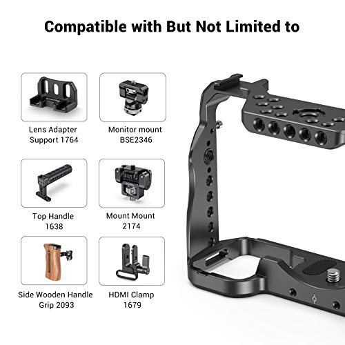 SmallRig A7RIII / A7III / A7M3 Camera Cage for Sony A7RIII / A7III / A7M3 Camera (ILCE-7RM3 / A7R Mark III), w/ Shoe Mount, Built-in NATO Rail, Accessible for Sony XLR-K2M/K1M, Black – 2087