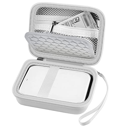 Case Compatible with Canon for Ivy/for Ivy 2 Mobile Mini CLIQ CLIQ+ CLIQ2 CLIQ+2 Instant Camera Printer, Wireless Bluetooth Portable Smartphone Printer, Mesh Pocket fits Paper & Cable, White