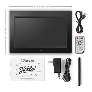 Aluratek 10" LCD Digital Photo Frame w/4GB Built-In Mem & USB SD/SDHC Support (ADMPF310F) Black