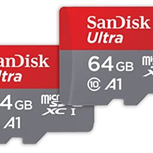 SanDisk 64GB 2-Pack Ultra microSDXC UHS-I Memory Card (2x64GB) with Adapter - SDSQUAB-064G-GN6MT