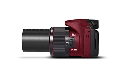 Minolta Pro Shot 20 Mega Pixel HD Digital Camera with 67x Optical Zoom, Full 1080p HD Video & 16GB SD Card (Red)
